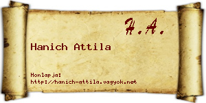 Hanich Attila névjegykártya